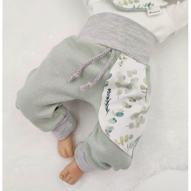 Baby Pumphose mit Tasche Eukalyptus Strick mint