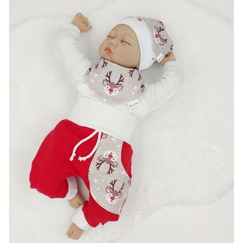 Baby Set Rentier Rudolph rot weiß 