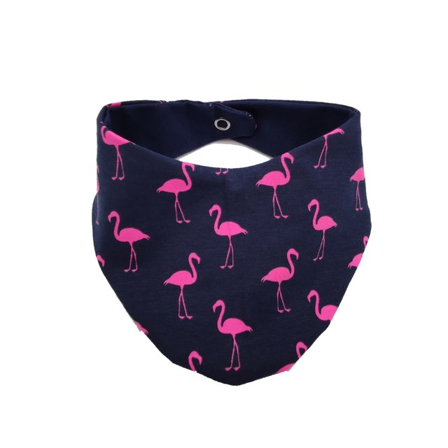 Baby Halstuch Dreieckstuch Flamingo dunkelblau pink ab 3 Monate