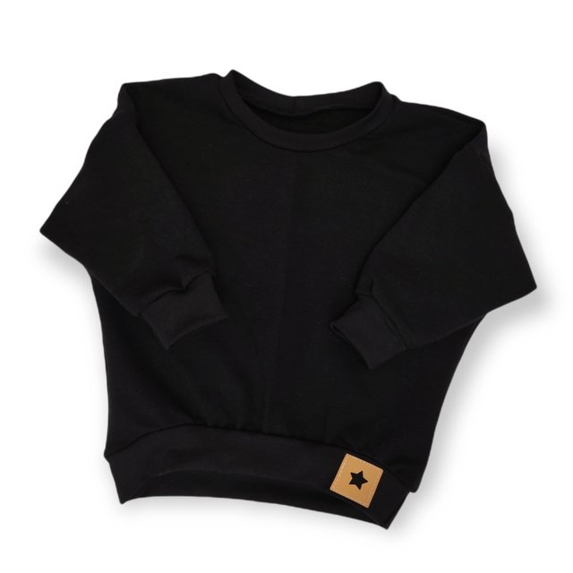 Pullover Sweater schwarz mit Patch