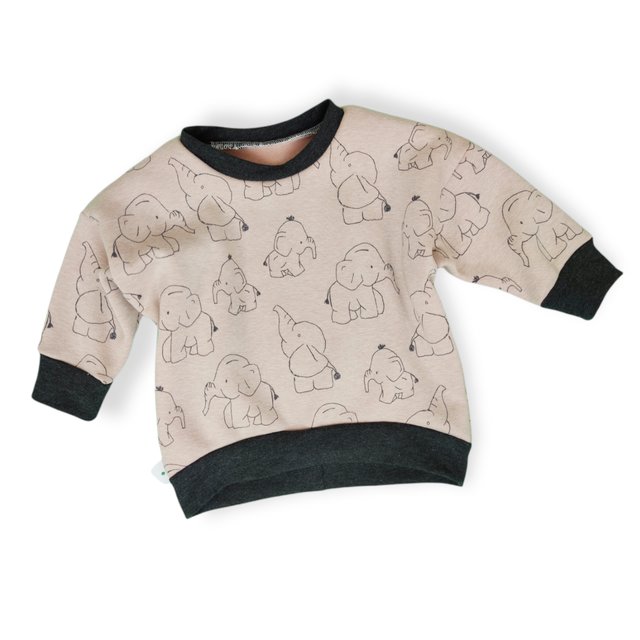 Pullover Sweater Elefanten rose 62/68