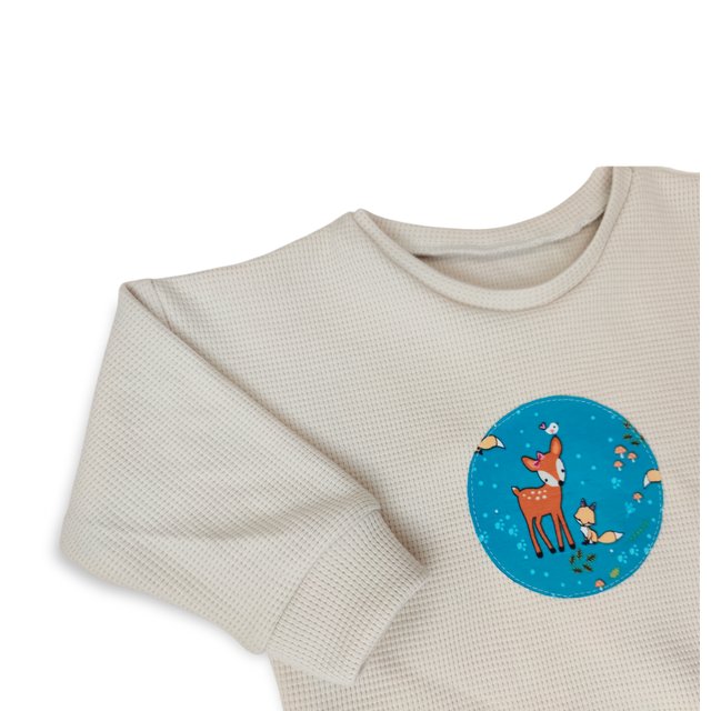 Pullover Sweater Reh & Fuchs Waffeljersey ecru 